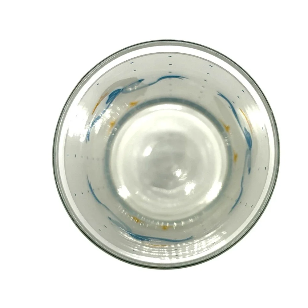 Libbey Frosted Drinking Glass Goose Duck Blue Ribbons Cottagecore Whimsy Vintage